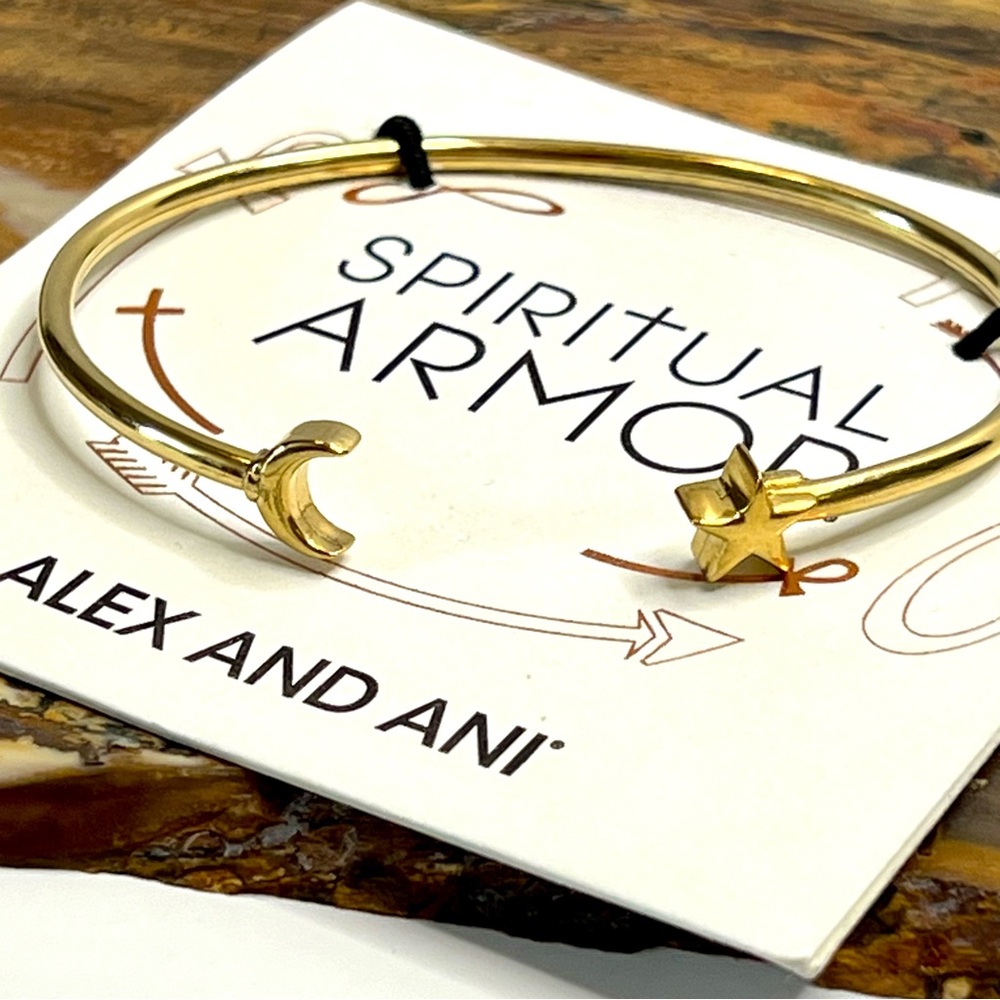 Alex and Ani Spiritual Armor Moon and Star light